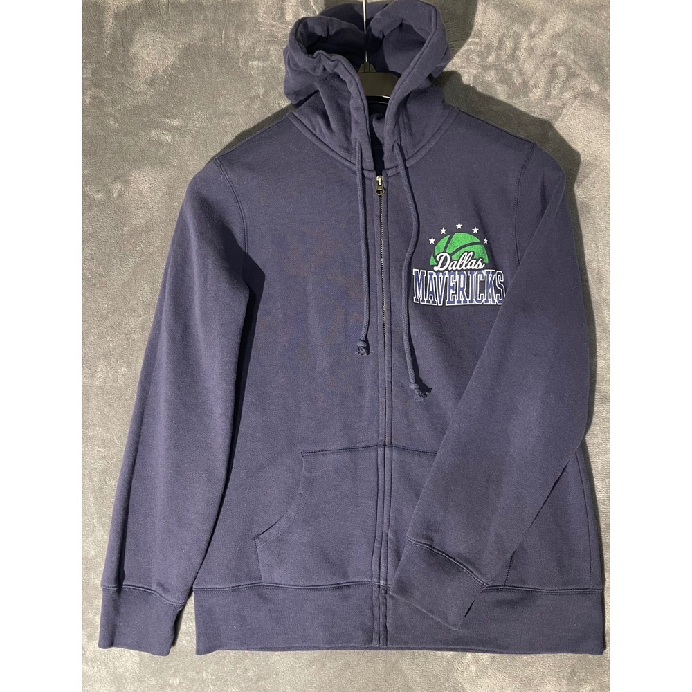 Junk Food Dallas Mavericks Hoodie Navy Blue Full Zip Fleece Vintage Style Large